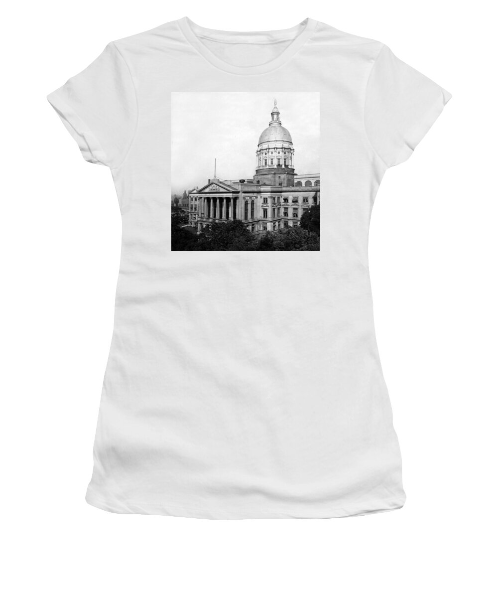 Atlanta Women's T-Shirt featuring the photograph Atlanta Georgia - State Capitol Building - c 1929 by International Images