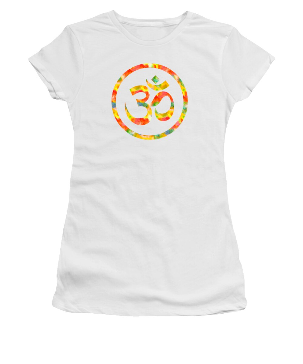 Om Symbol Women's T-Shirt featuring the painting AUM Symbol abstract digital painting by Georgeta Blanaru