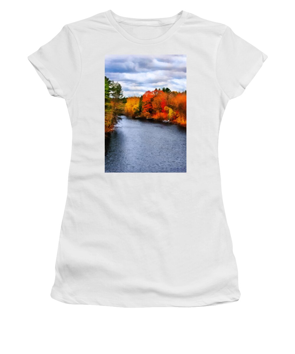 Autumn Women's T-Shirt featuring the digital art Autumn Channel by JGracey Stinson