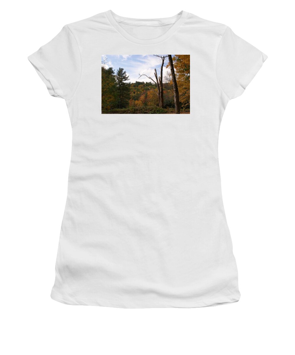 Fall Women's T-Shirt featuring the photograph Autumn in the hills by Lois Lepisto