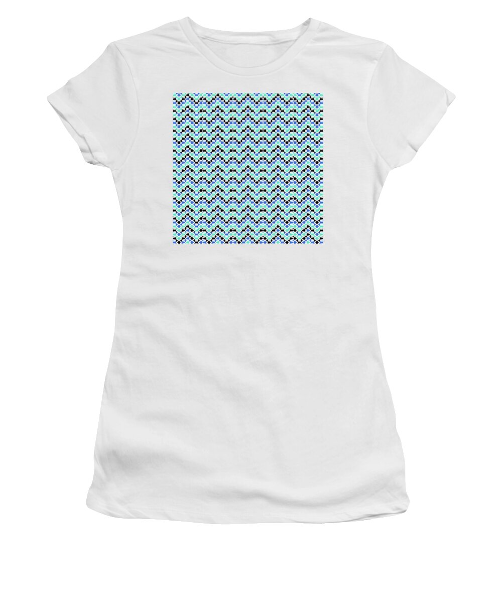 Seville Azulejo Women's T-Shirt featuring the mixed media Azulejos Magic Pattern - 02 by AM FineArtPrints