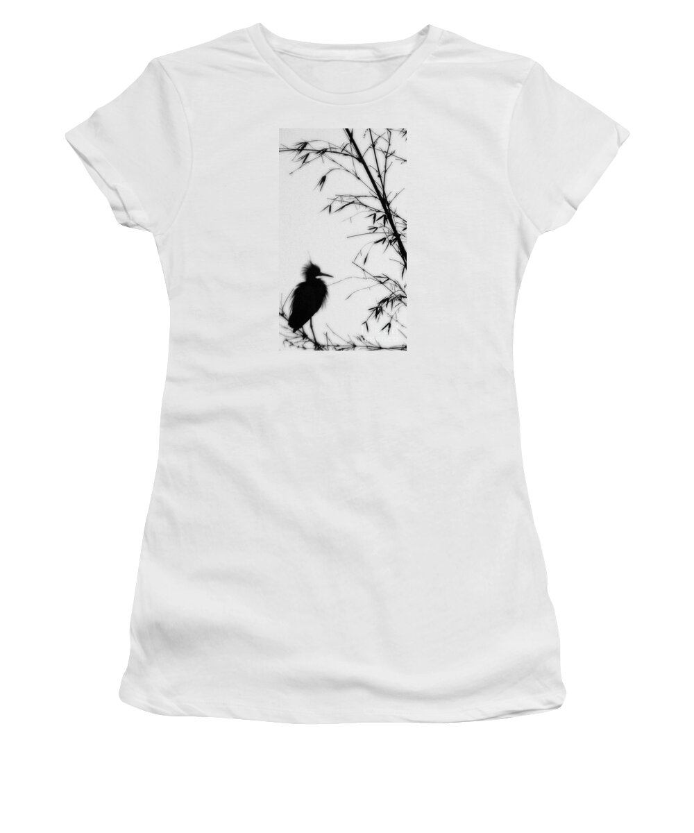 Egret Women's T-Shirt featuring the photograph Baby Egret Waits by Linda Shafer