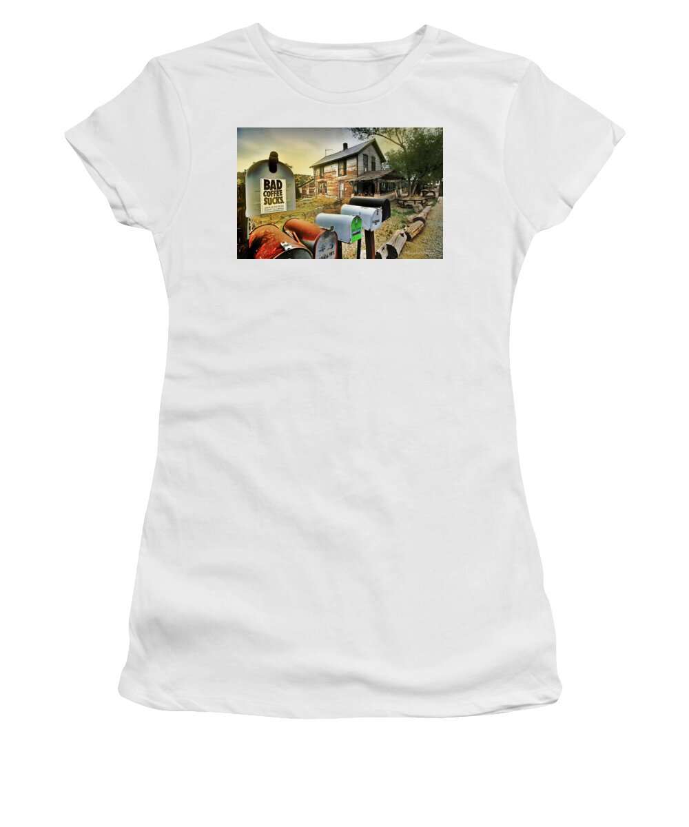 Bad Coffee Women's T-Shirt featuring the photograph Bad Coffee by Micah Offman