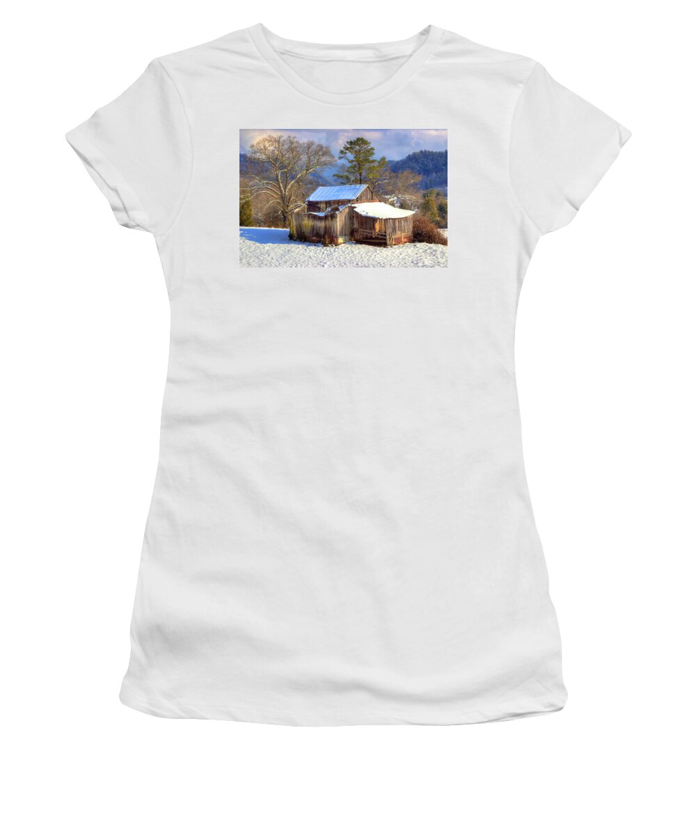 Barn Women's T-Shirt featuring the photograph Barn In The Smokies 2 by Michael Eingle
