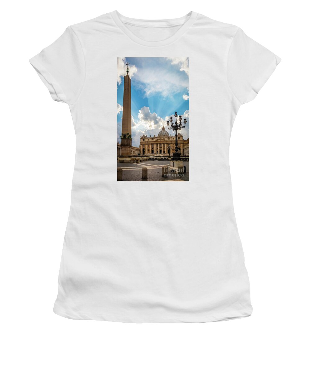 Catholic Women's T-Shirt featuring the photograph Basilica Papale di San Pietro by Inge Johnsson