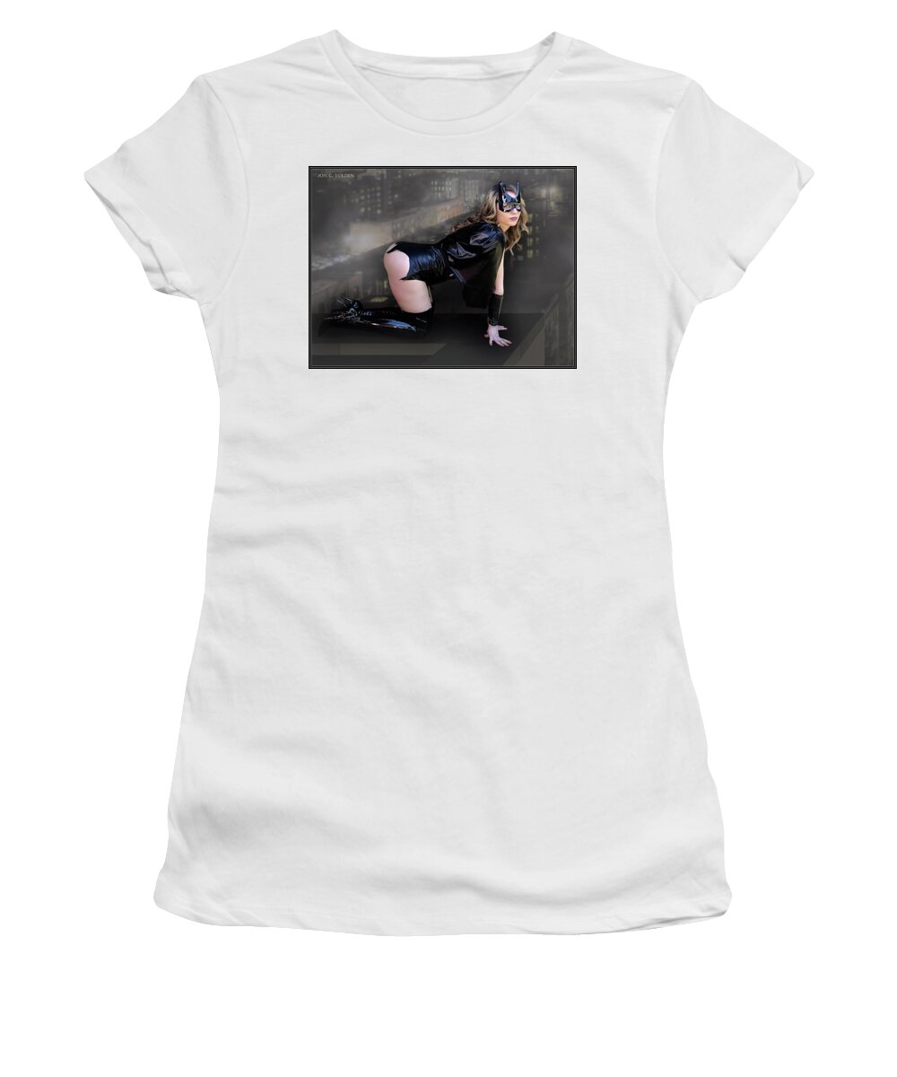 Bat Woman Women's T-Shirt featuring the photograph Bat Near The Edge by Jon Volden
