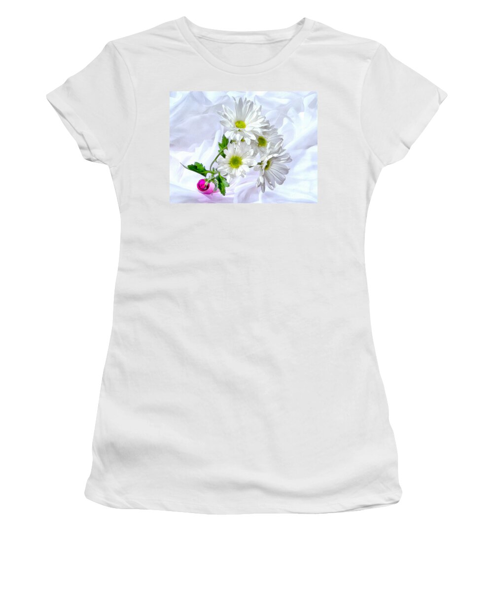 Daisy Women's T-Shirt featuring the photograph Be Happy by Krissy Katsimbras