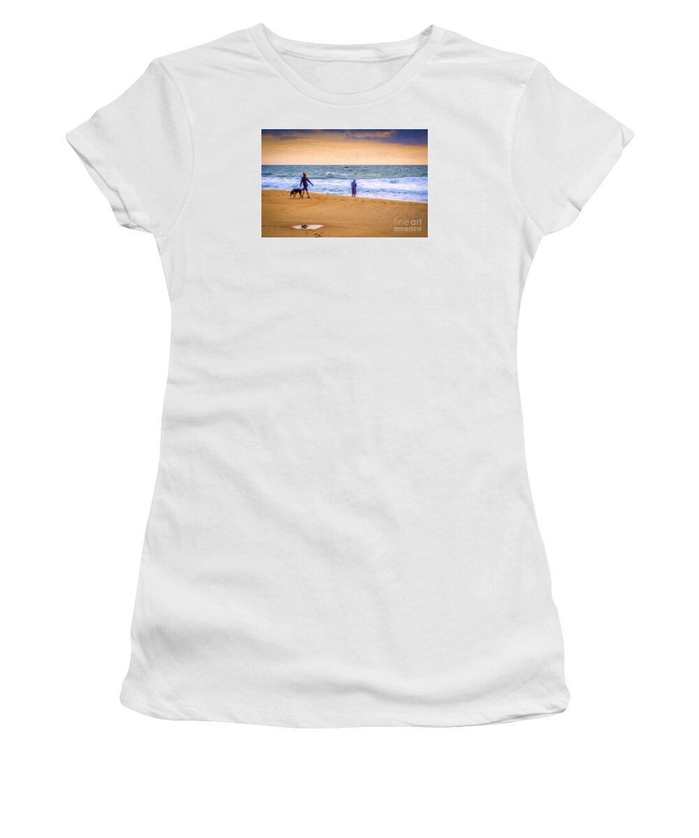 Ocean City Women's T-Shirt featuring the photograph Beach morning by Izet Kapetanovic