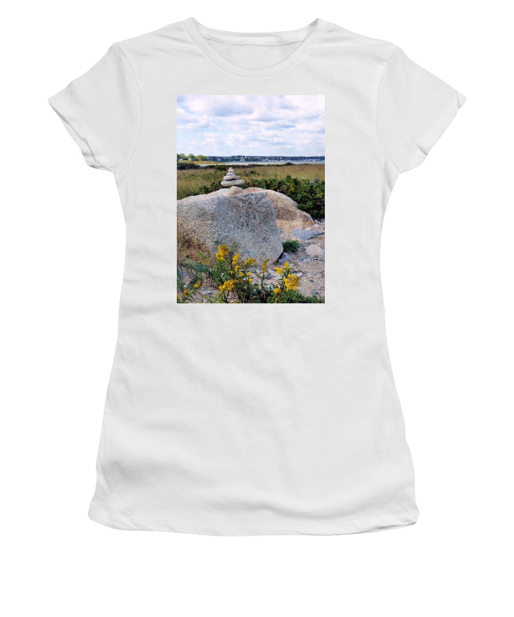 Beaches Women's T-Shirt featuring the photograph Beach Scenery by Janice Drew