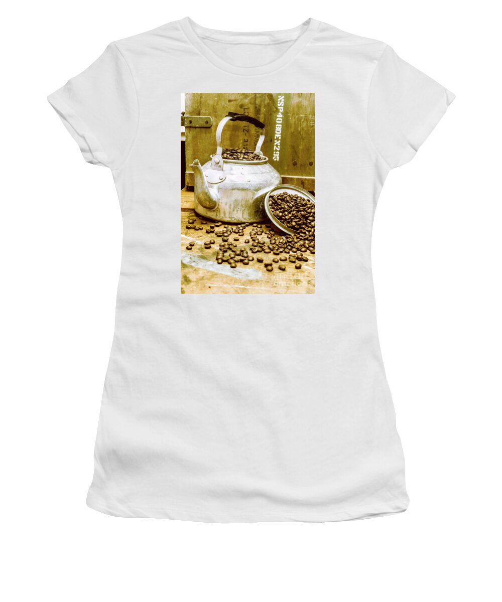 Old Women's T-Shirt featuring the photograph Bean shop cafe by Jorgo Photography