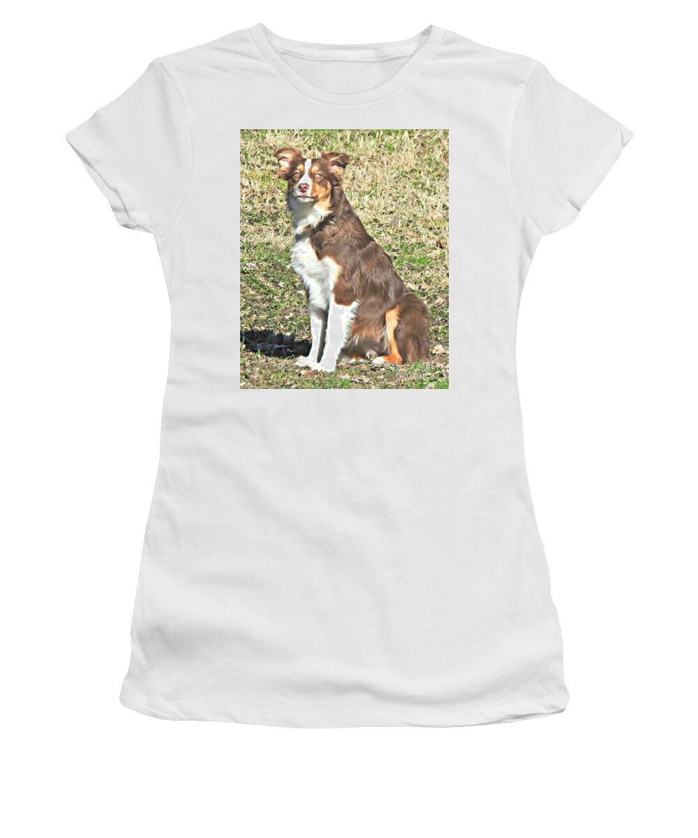 Beautiful Neighbor Dog Women's T-Shirt featuring the photograph Beautiful Neighbor Dog by Kathy M Krause