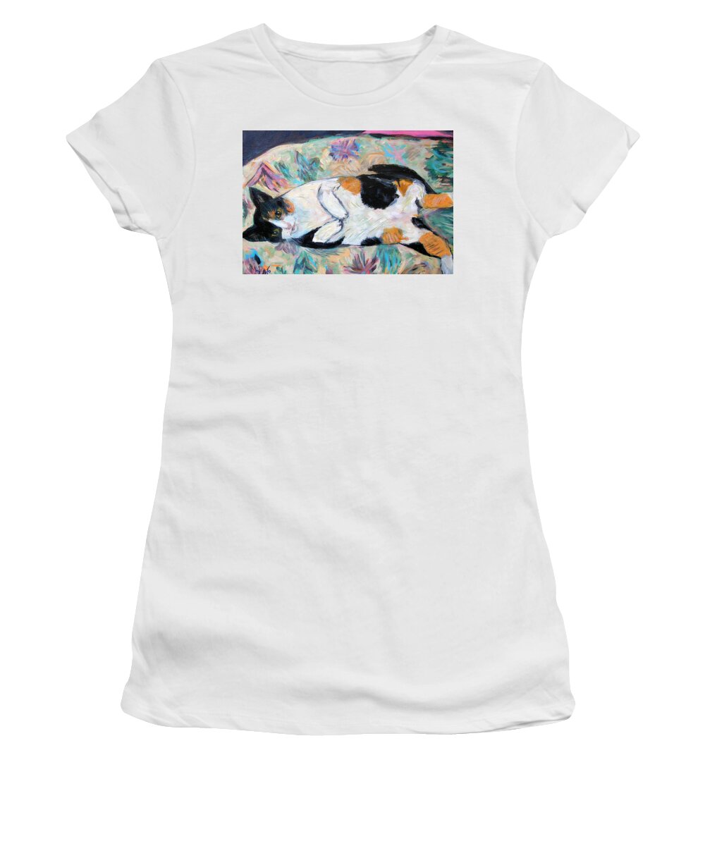 Cat Women's T-Shirt featuring the painting Bee Bee by Carolyn Donnell