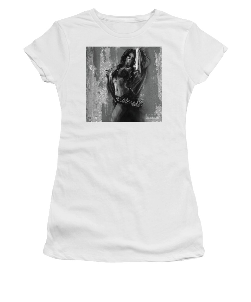 Arabian Women's T-Shirt featuring the painting Belly dance 02a by Gull G
