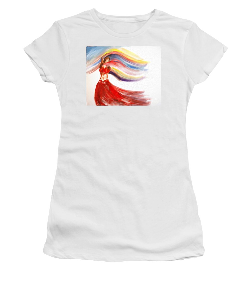Belly Dancers Women's T-Shirt featuring the painting Belly Dancer 2 by Julie Lueders 