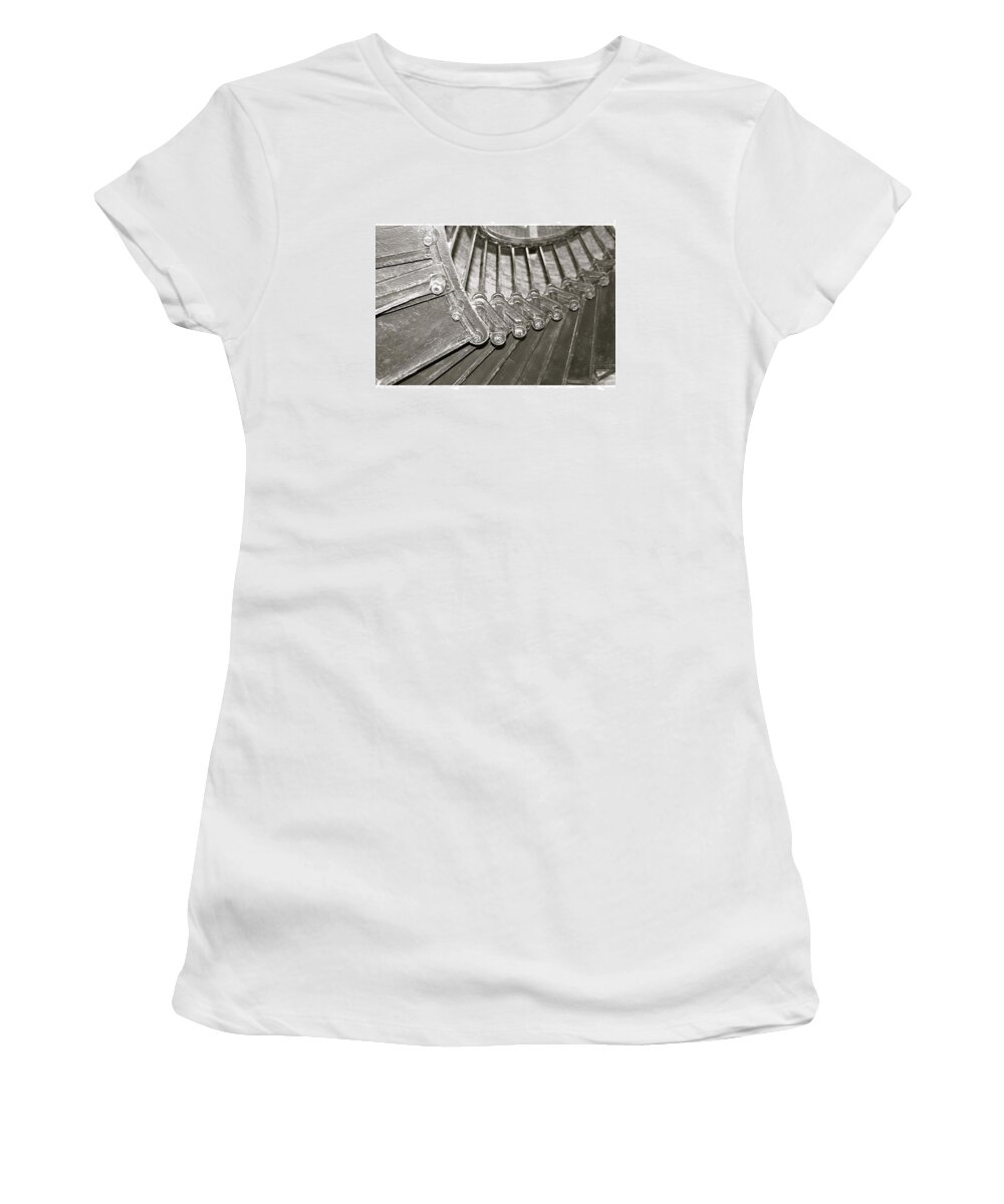 Stairs Women's T-Shirt featuring the photograph Below The Spiral by Justin Connor