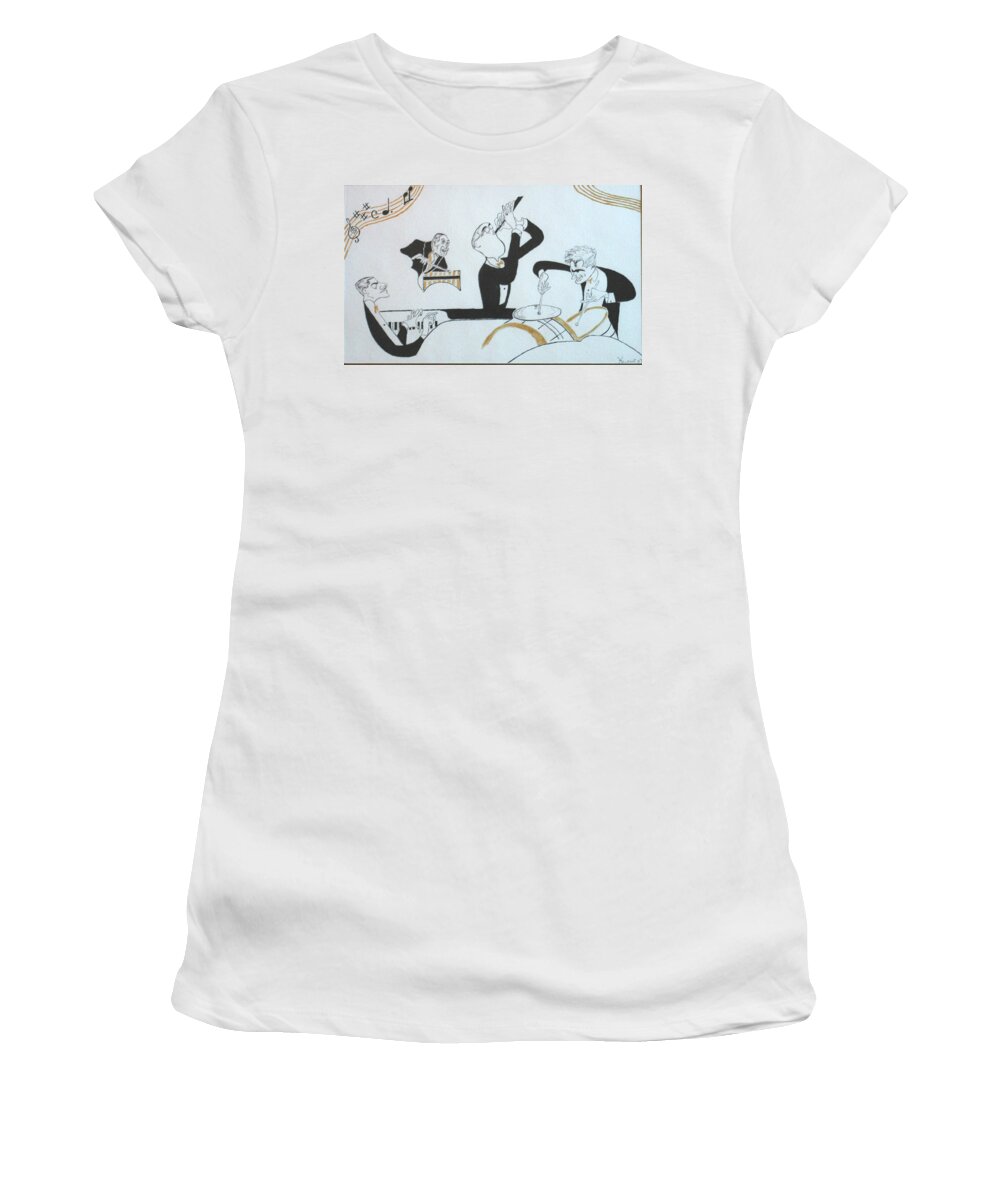 Benny Goodman Women's T-Shirt featuring the painting Benny Goodman Quartet by Imagery-at- Work