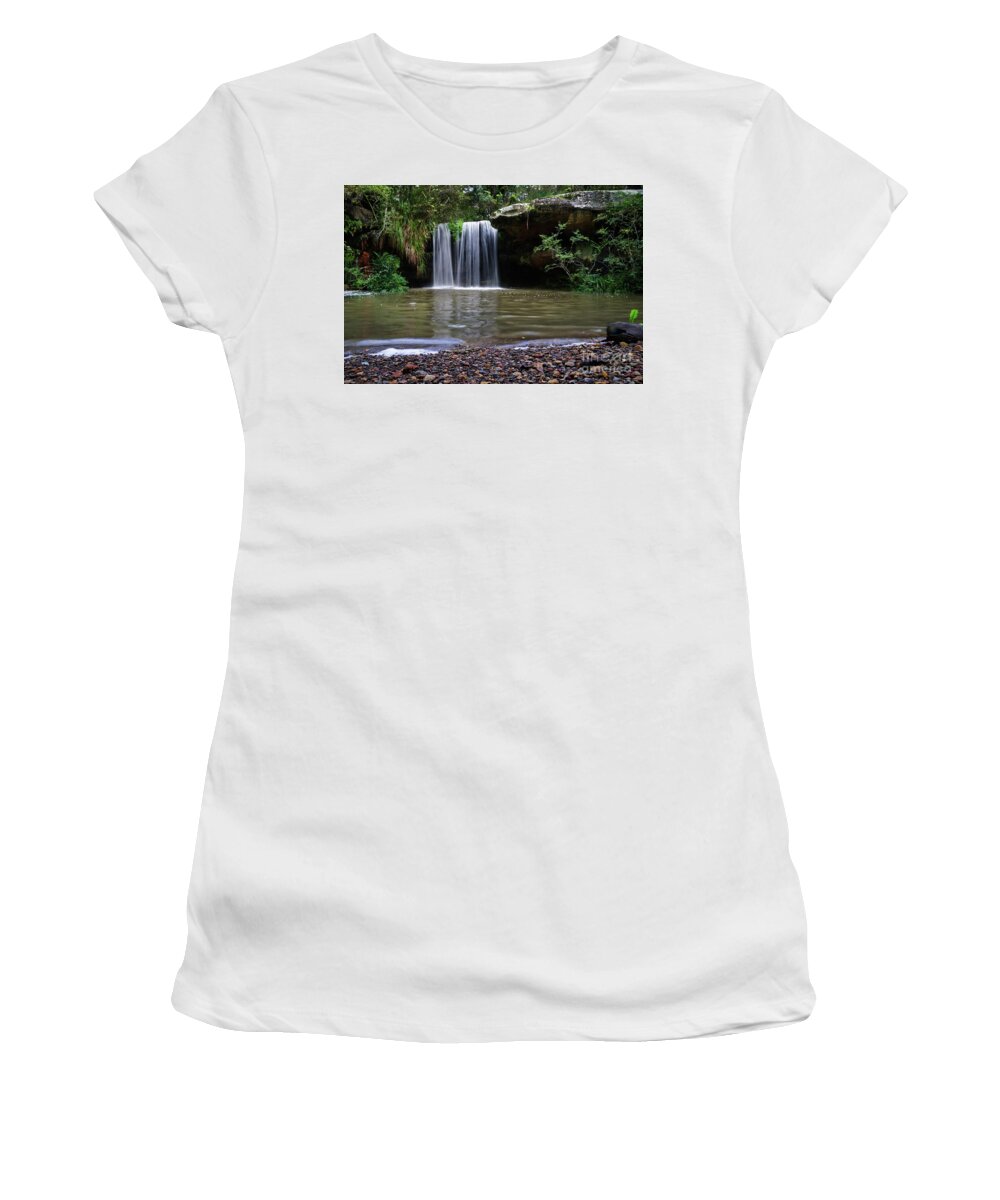 Waterfall Women's T-Shirt featuring the photograph Berowra Waterfall by Werner Padarin