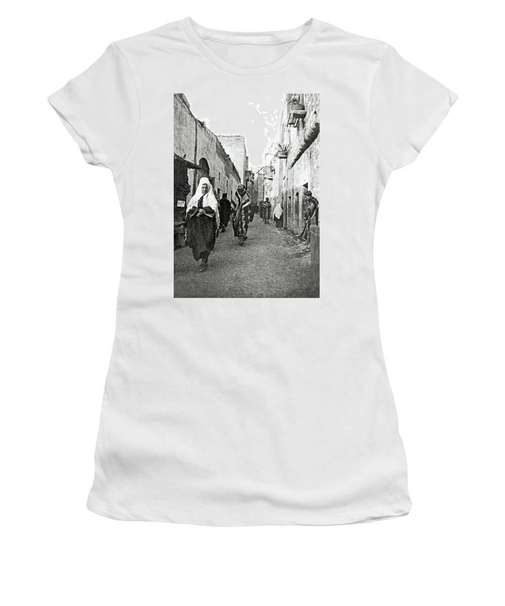 Bethlehem Women's T-Shirt featuring the photograph Bethlehem Star Road 1934 by Munir Alawi