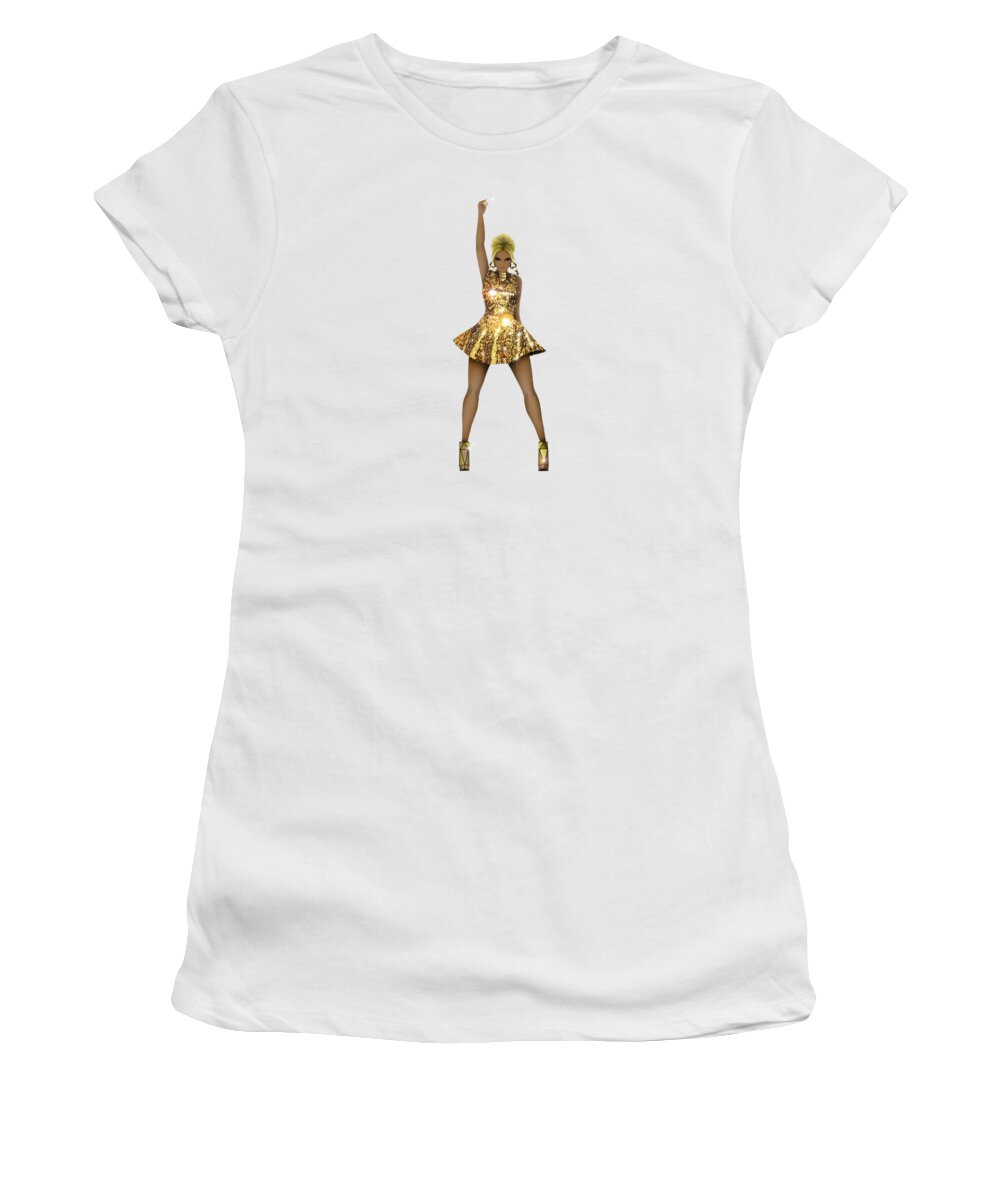 Beyonce Women's T-Shirt featuring the digital art Beyonce - Run The World Girls 4 by Bo Kev
