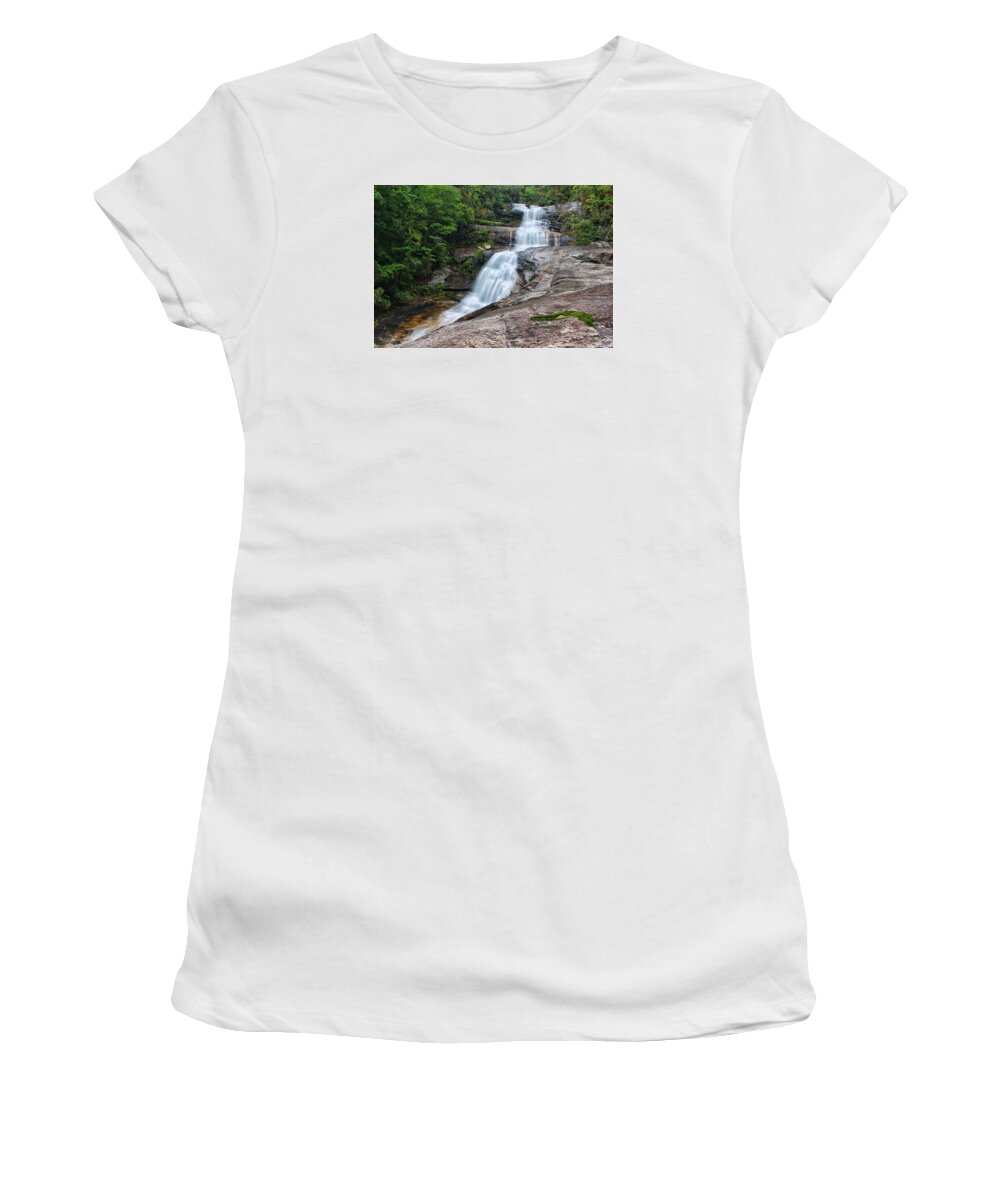 Big Falls Women's T-Shirt featuring the photograph Big Falls - From the Ledge by Chris Berrier