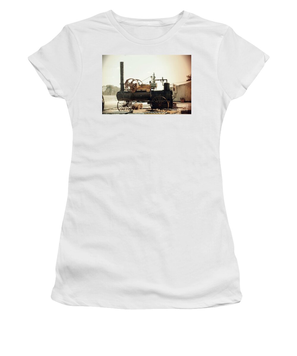 Engine Women's T-Shirt featuring the photograph Black and Glorious Steam Machine by Roberta Byram