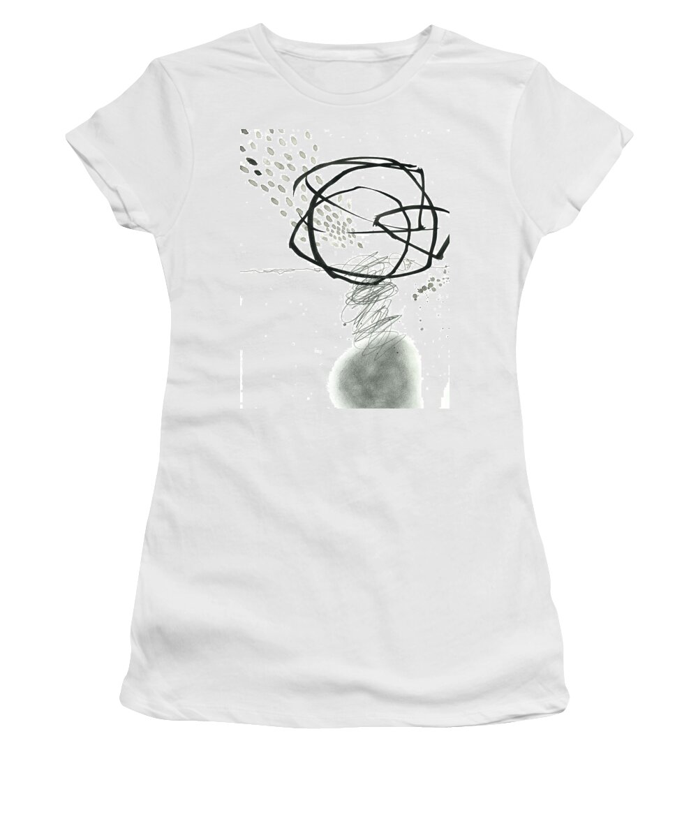 Drawing Women's T-Shirt featuring the painting Black and White # 10 by Jane Davies