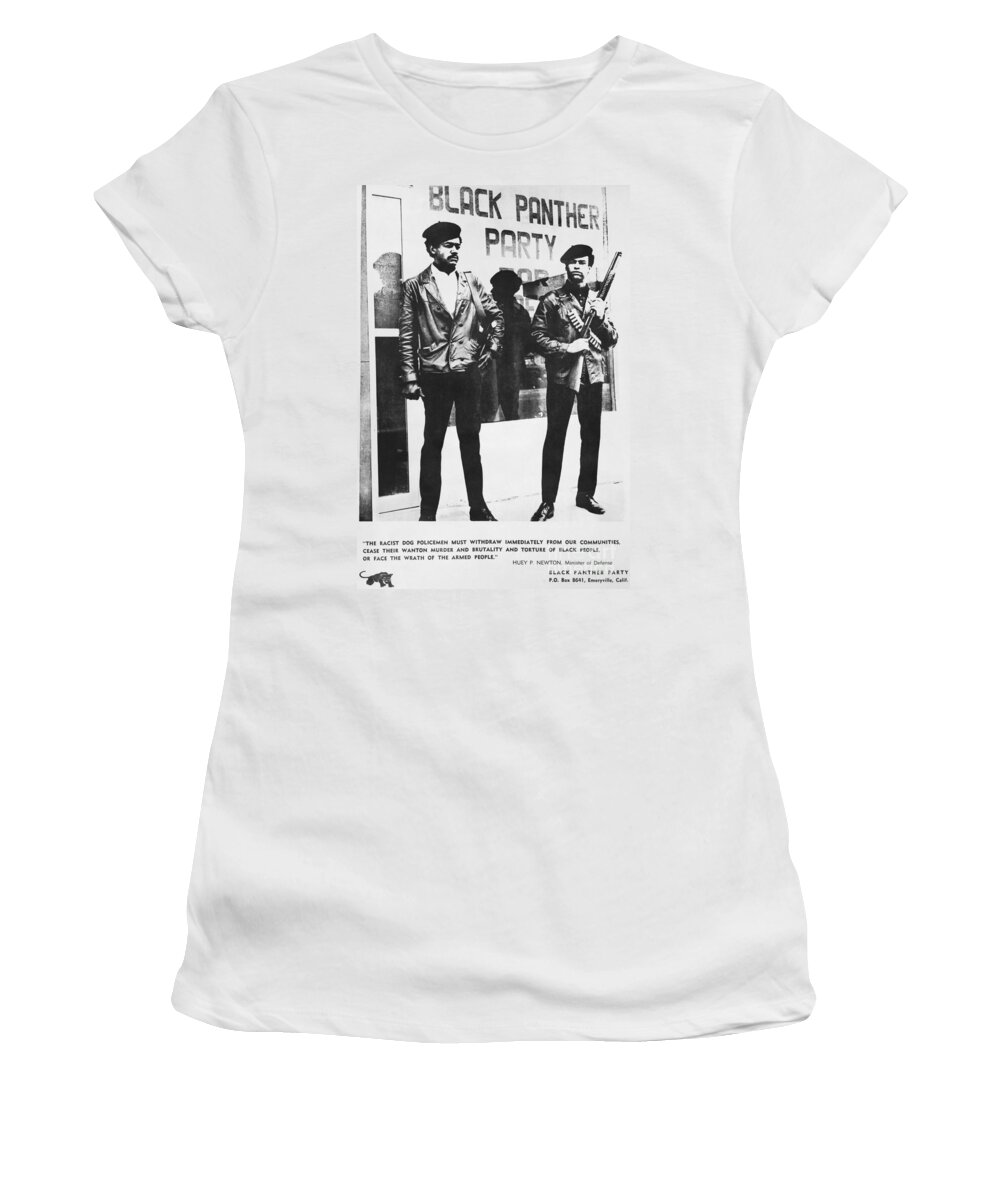 People Women's T-Shirt featuring the photograph Black Panther Poster, 1968 by Photo Researchers