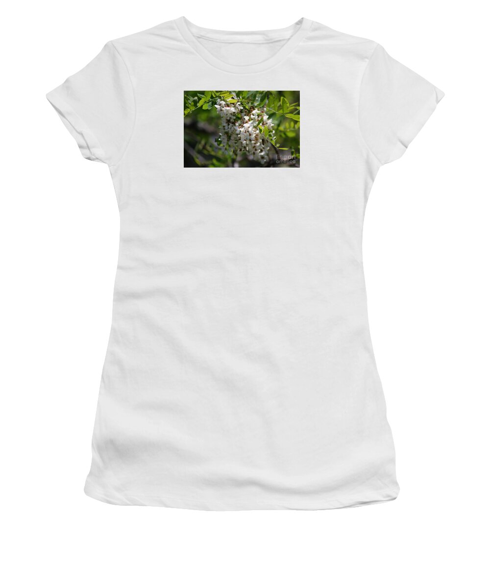 Black Women's T-Shirt featuring the photograph Black Walnut Blossoms 20130515a_167 by Tina Hopkins