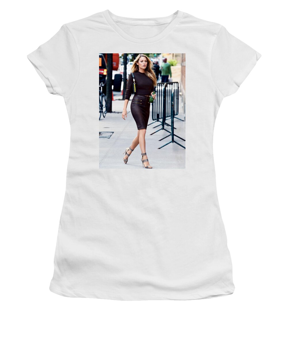 Blake Lively Women's T-Shirt featuring the photograph Blake Lively by Mariel Mcmeeking