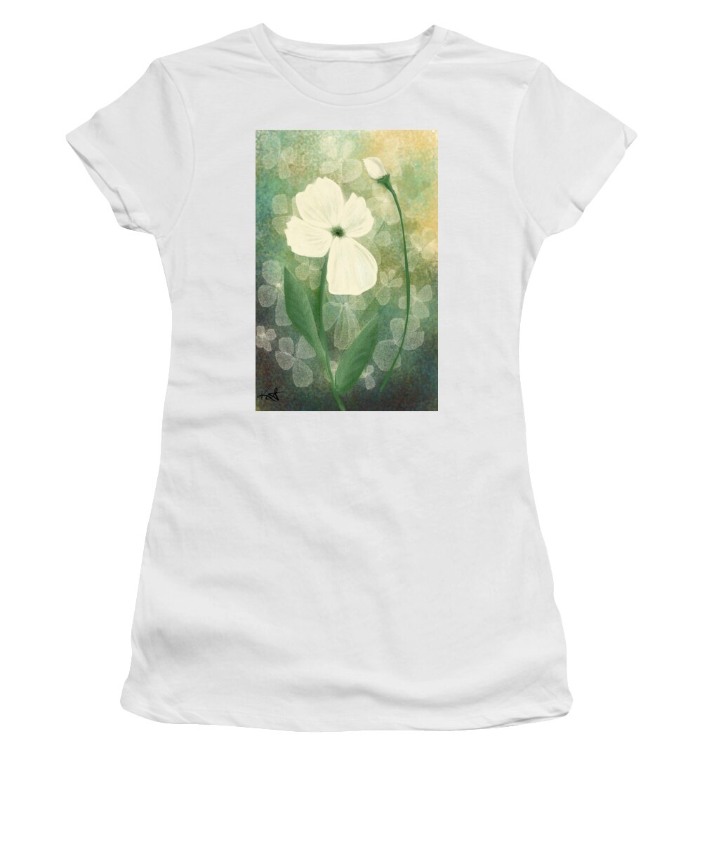 Flowers Women's T-Shirt featuring the digital art Blooms by Kathleen Hromada