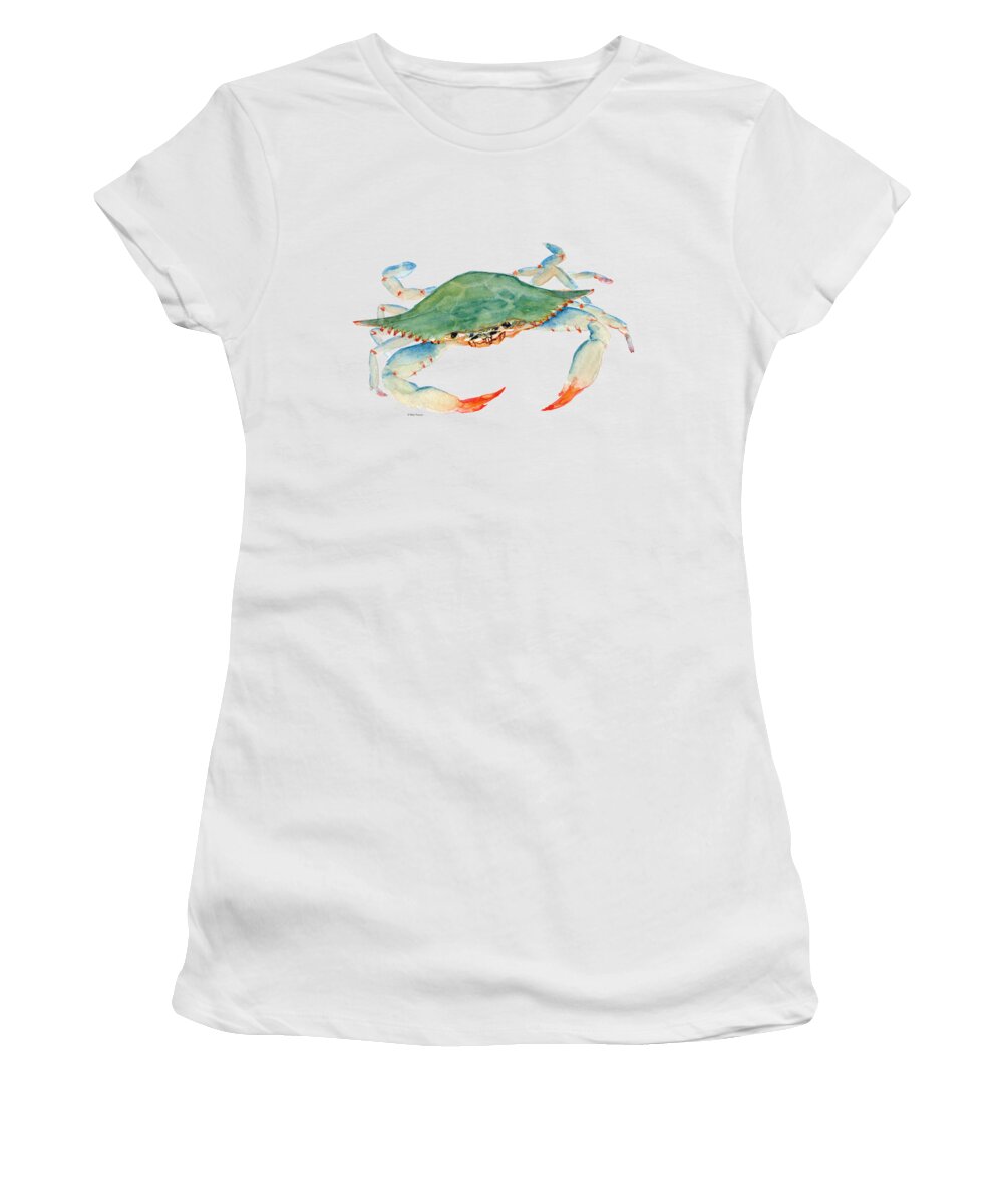 Blue Crab Women's T-Shirt featuring the painting Blue Crab by Melly Terpening