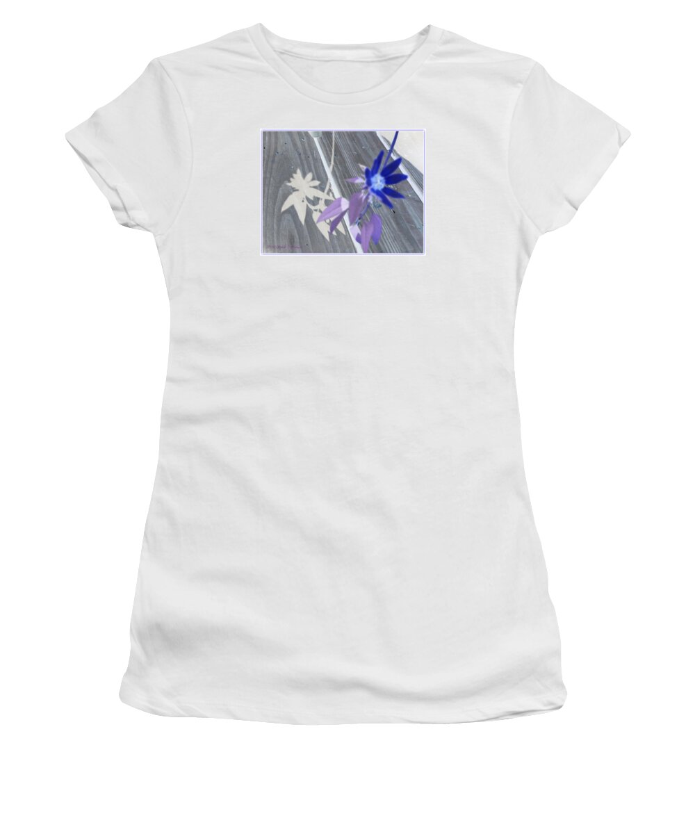 Digital Art Women's T-Shirt featuring the digital art Blue Flora by Sonali Gangane