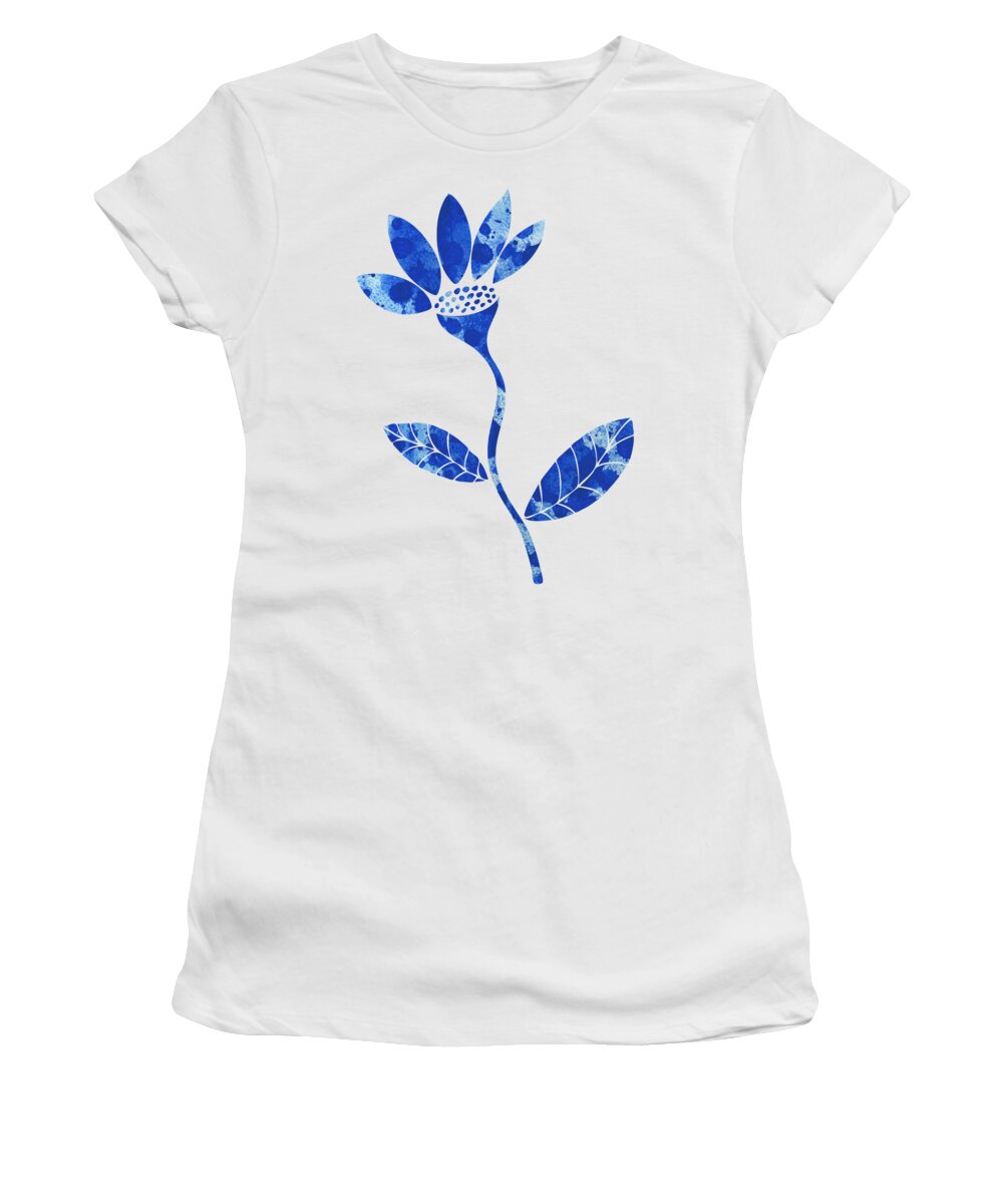 Blue Women's T-Shirt featuring the painting Blue Flower by Frank Tschakert