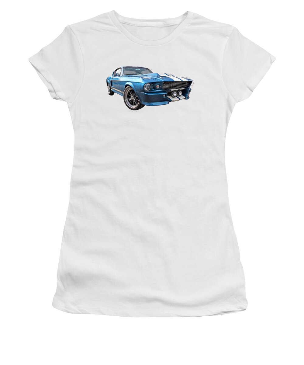 Mustang Women's T-Shirt featuring the photograph Blue Skies Cruising - 1967 Eleanor Mustang by Gill Billington