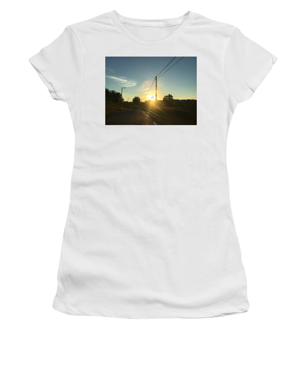Sunset Women's T-Shirt featuring the photograph Blue summer by Maren Smeseth