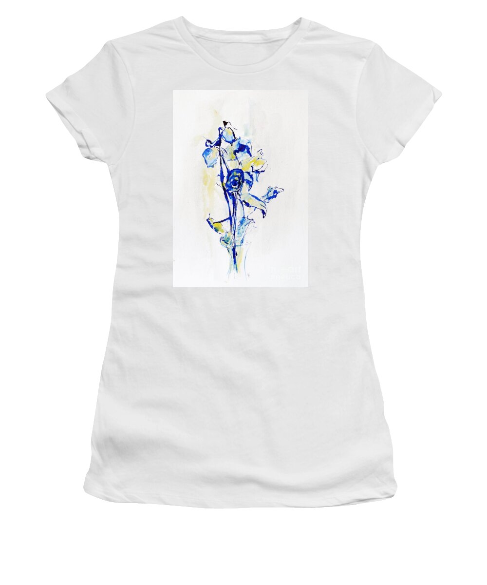 Drawing Women's T-Shirt featuring the painting Blues by Karina Plachetka