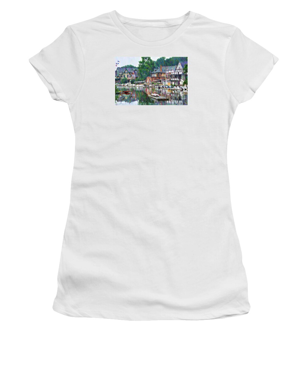 Jawn Women's T-Shirt featuring the photograph Boathouse Row in Philadelphia by Bill Cannon