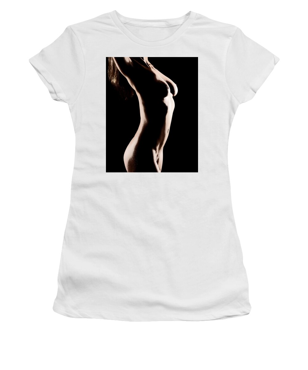 Nude Women's T-Shirt featuring the photograph Bodyscape 542 by Michael Fryd