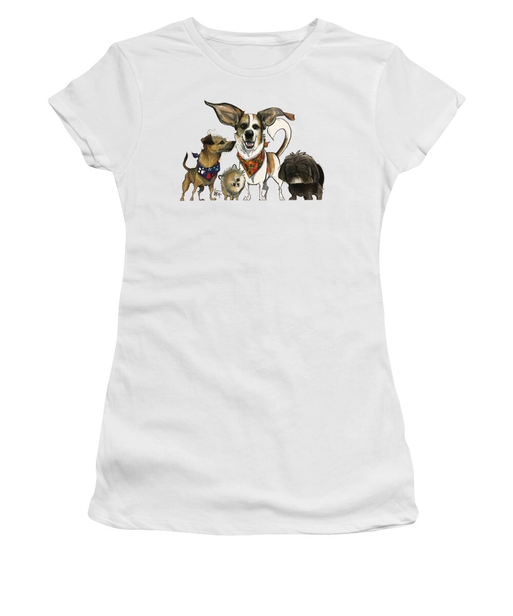 Bosco Women's T-Shirt featuring the drawing Bosco 7-1502 by Canine Caricatures By John LaFree