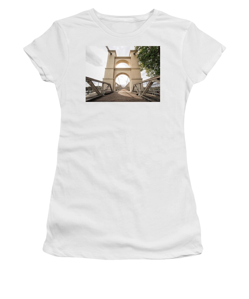 Cables Women's T-Shirt featuring the photograph Bridge Cable Tower by Buck Buchanan