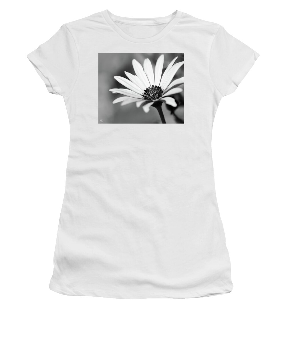 Black And White Women's T-Shirt featuring the photograph Bright Petals by Mary Anne Delgado