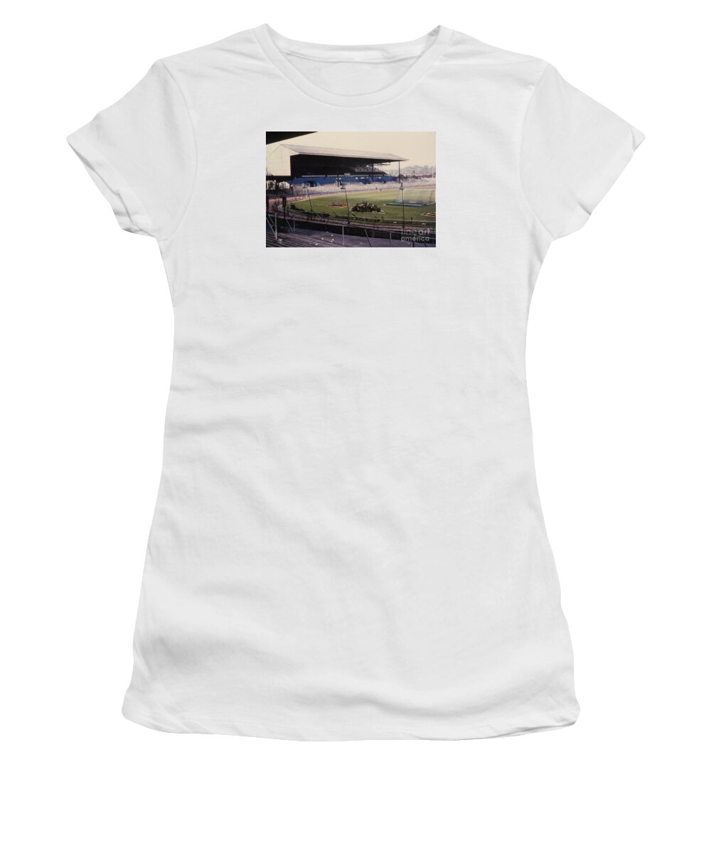  Women's T-Shirt featuring the photograph Bristol Rovers - Eastville Stadium - North Stand 1 - 1970s by Legendary Football Grounds