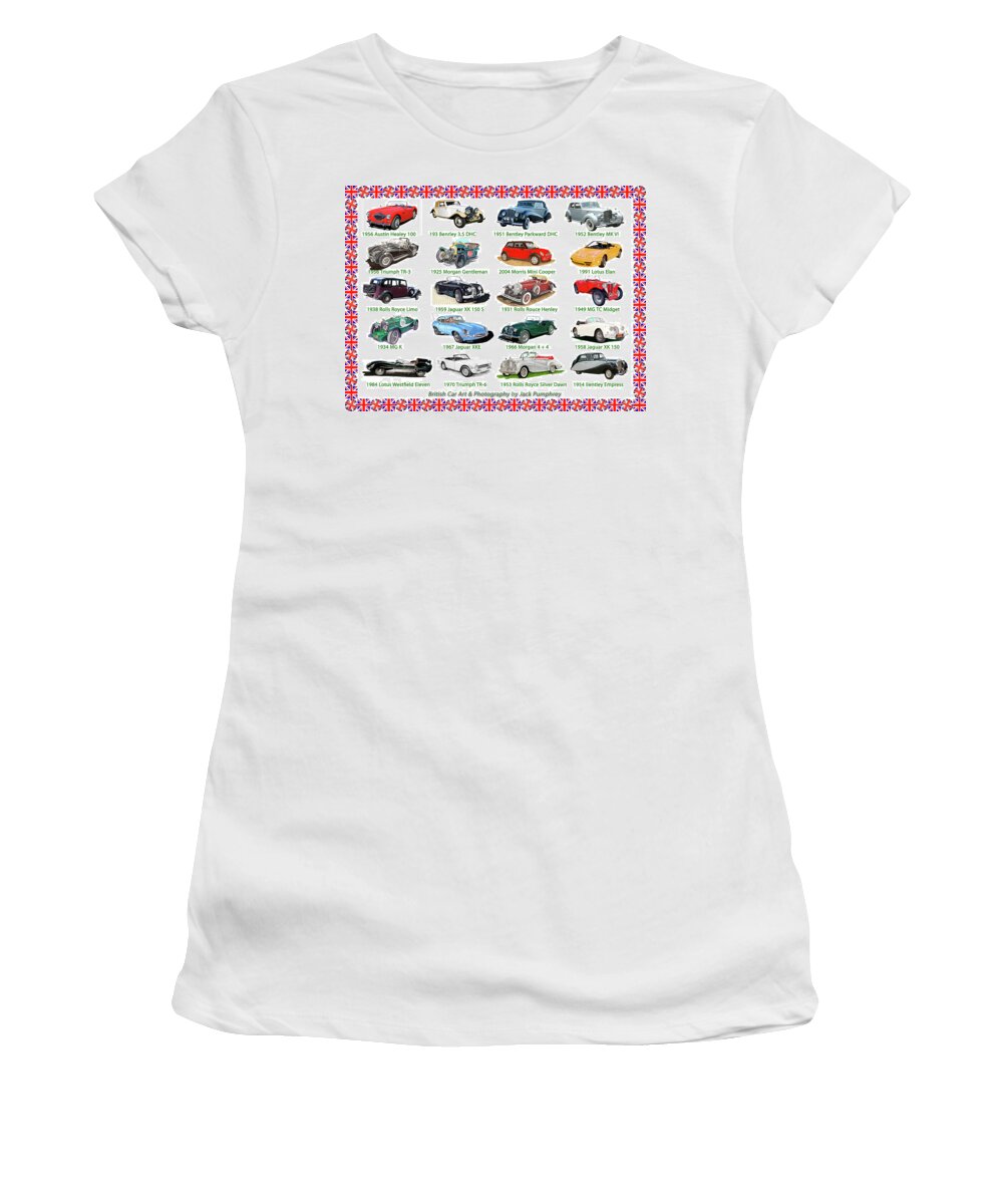 British Car Art And Photography Women's T-Shirt featuring the painting British Car Art Poster by Jack Pumphrey