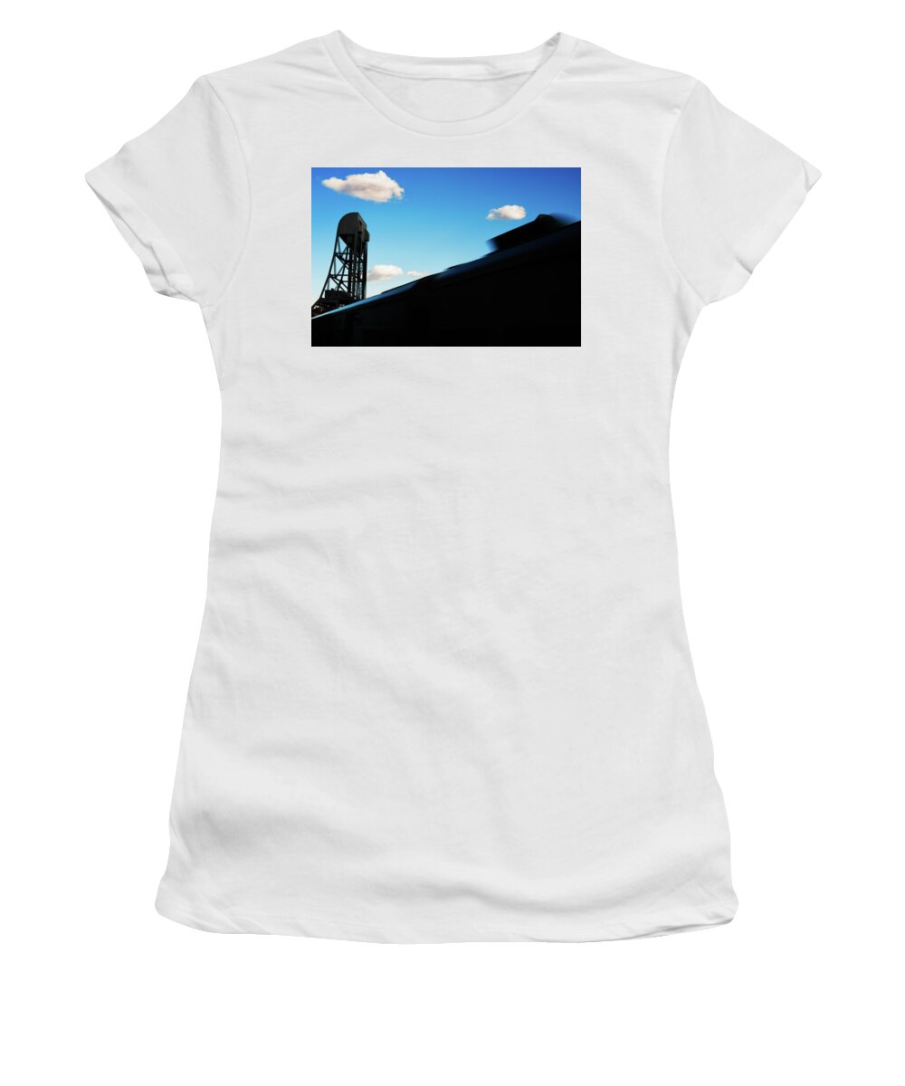 Broadway Bridge Women's T-Shirt featuring the photograph Broadway Bridge Abstract 1 Chromatic by Jeremy Herman