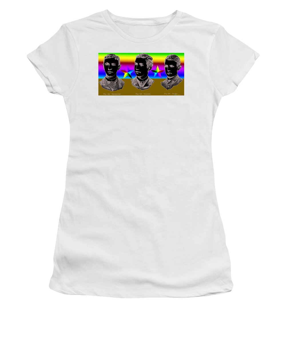 Three Women's T-Shirt featuring the digital art Brothers Three by Eric Edelman