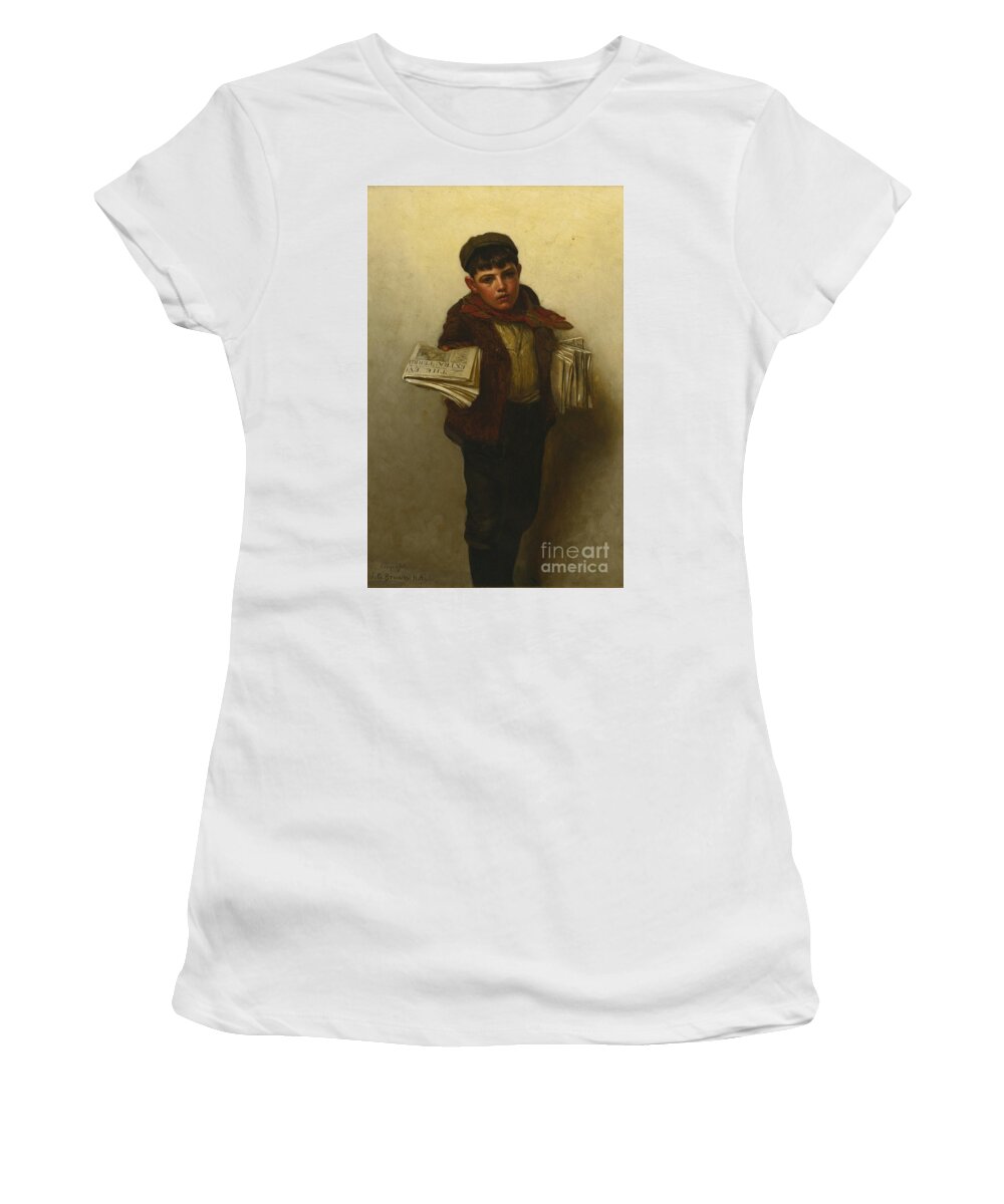 John George Brown 1831 - 1913 Ust Out Women's T-Shirt featuring the painting Brown by MotionAge Designs