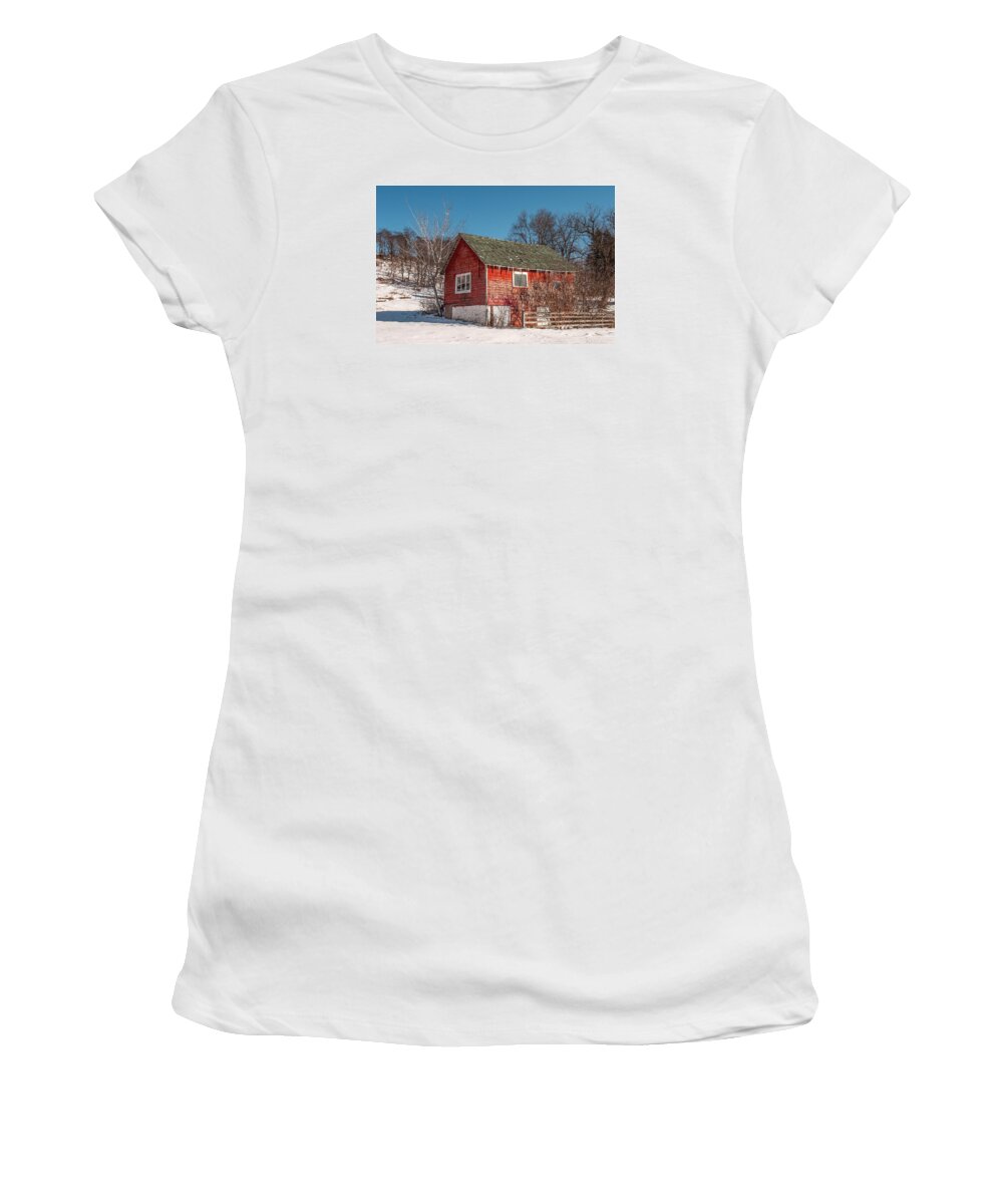 Barn Women's T-Shirt featuring the photograph Brumal Barn by Todd Klassy