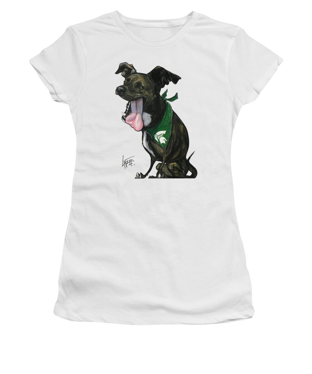 Brummel Women's T-Shirt featuring the drawing Brummel 18-1005 BRESLIN by Canine Caricatures By John LaFree