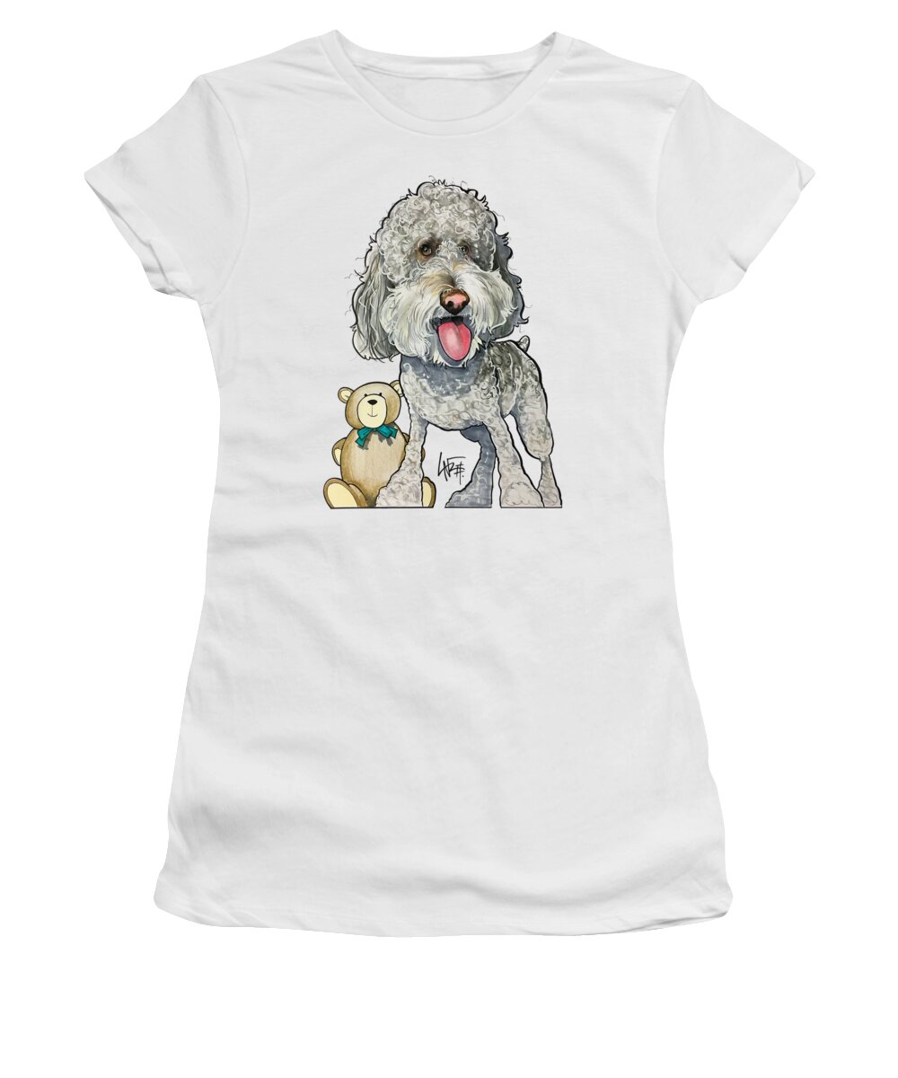 Pet Portrait Women's T-Shirt featuring the drawing Brunelle 3525 by John LaFree