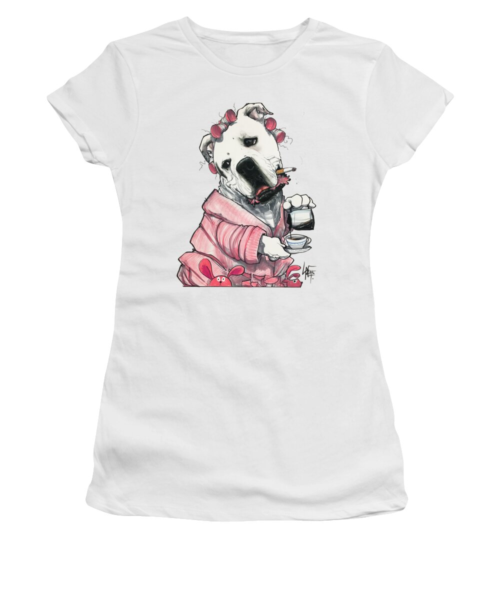 Pet Portrait Women's T-Shirt featuring the drawing Brunk 3098 by Canine Caricatures By John LaFree
